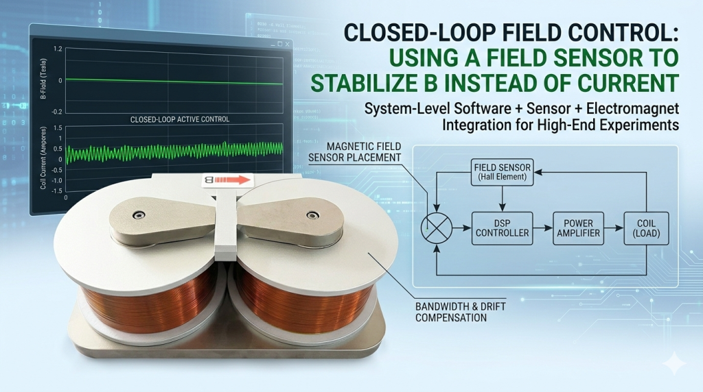 closed-loop field control using magnetic field sensor for magnet system stabilization
