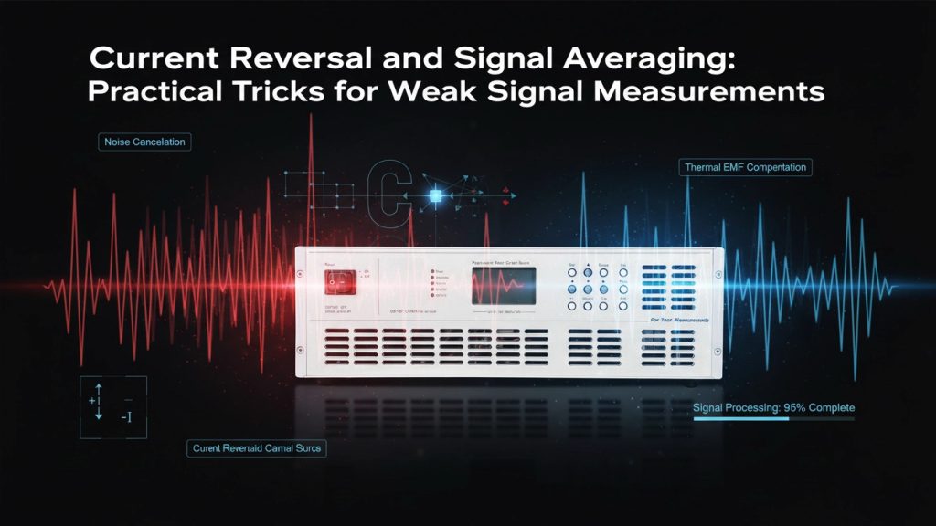 Current reversal technique for weak signal measurement using precision power supply