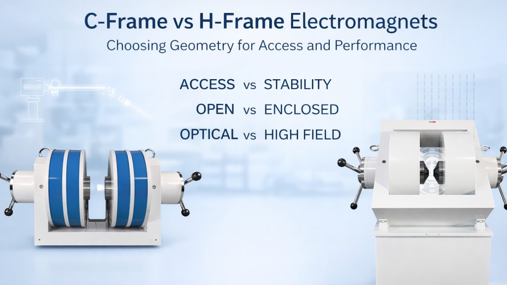 c frame h frame split pair electromagnet comparison structure