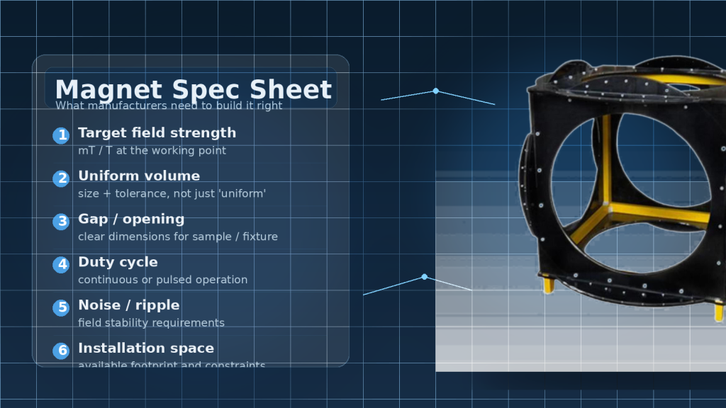 electromagnet design specification sheet parameters diagram