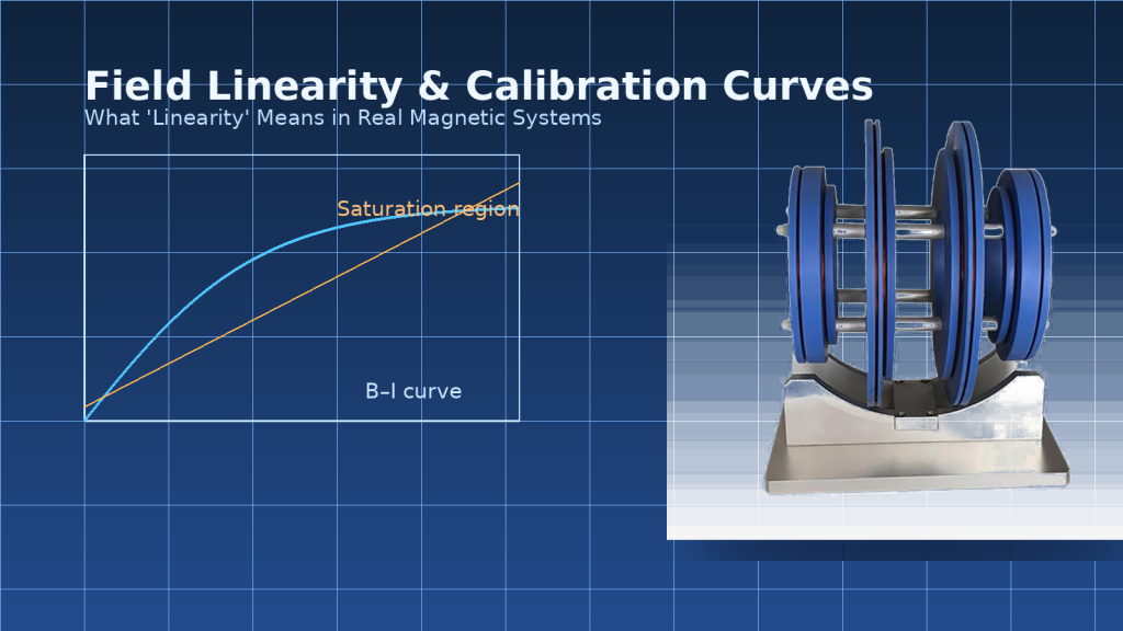 magnetic field linearity calibration curve BI plot for electromagnet system