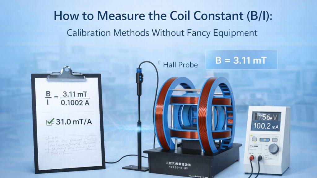 coil constant measurement helmholtz coil calibration setup