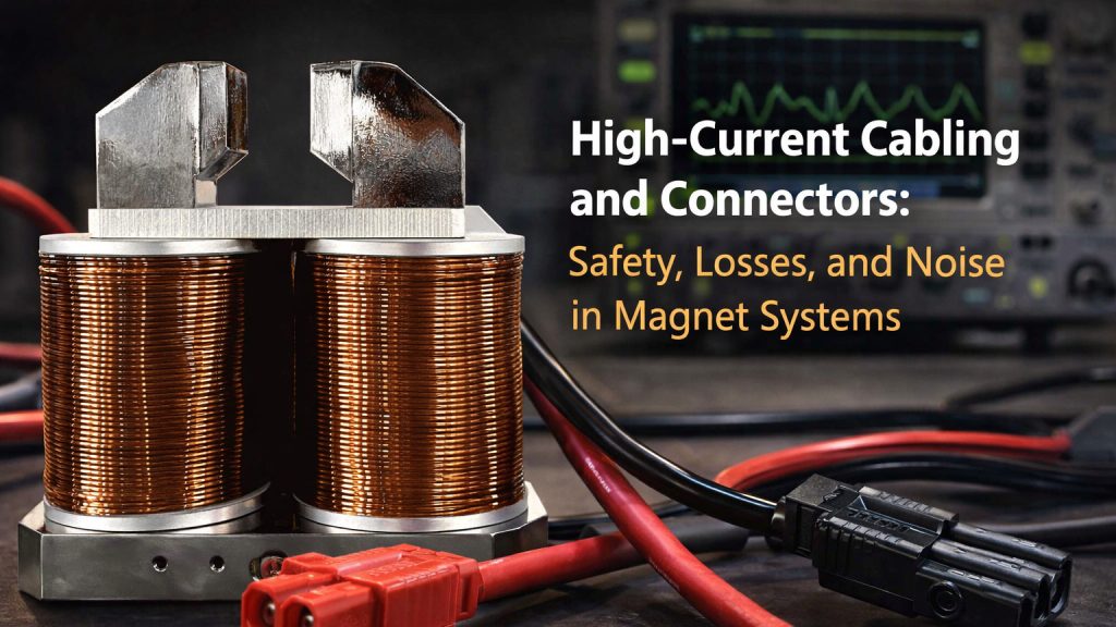 high current cables and connectors in electromagnet system