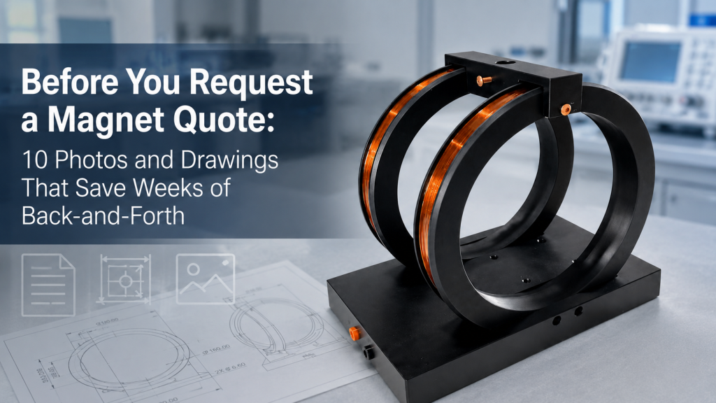 magnet quote photos and drawings for electromagnet Helmholtz coil and cryogenic system RFQ