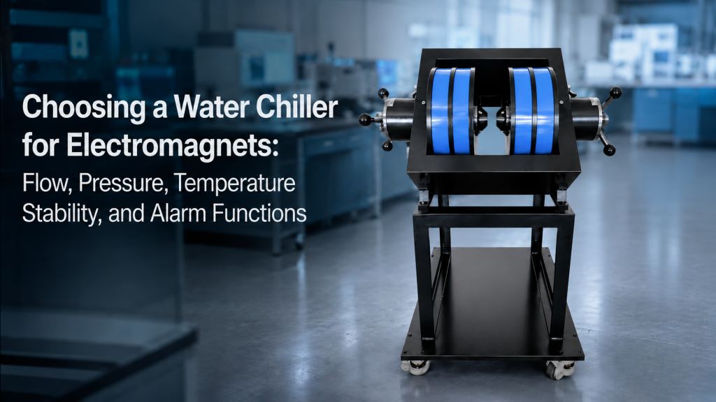 water chiller for electromagnets flow pressure temperature stability and alarm functions