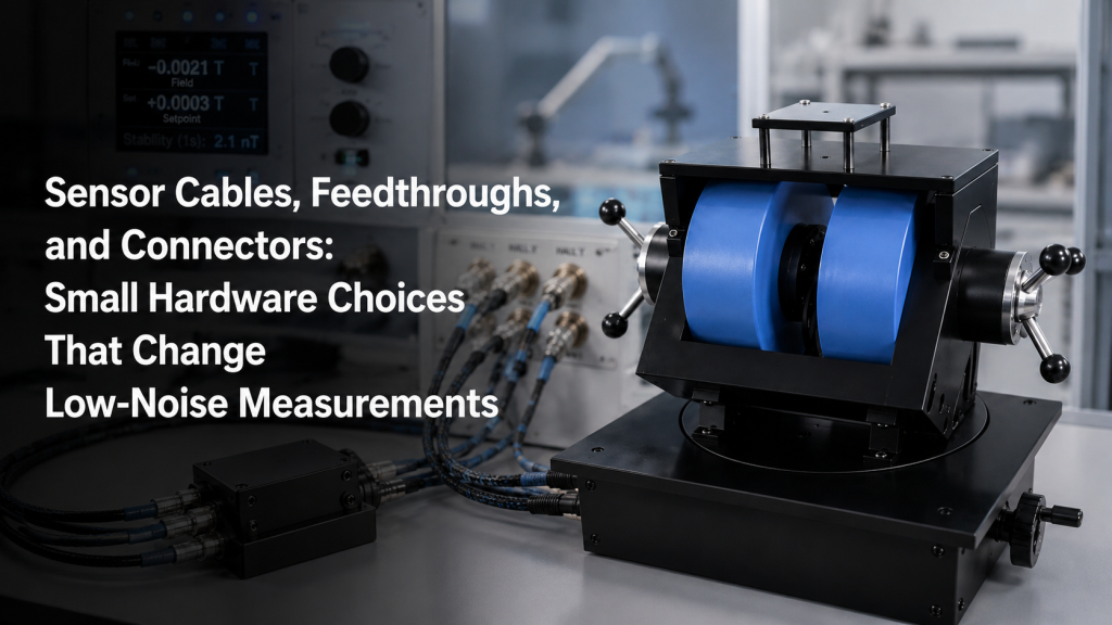 low noise sensor cables feedthroughs and connectors for Hall cryogenic and magnetic measurement systems