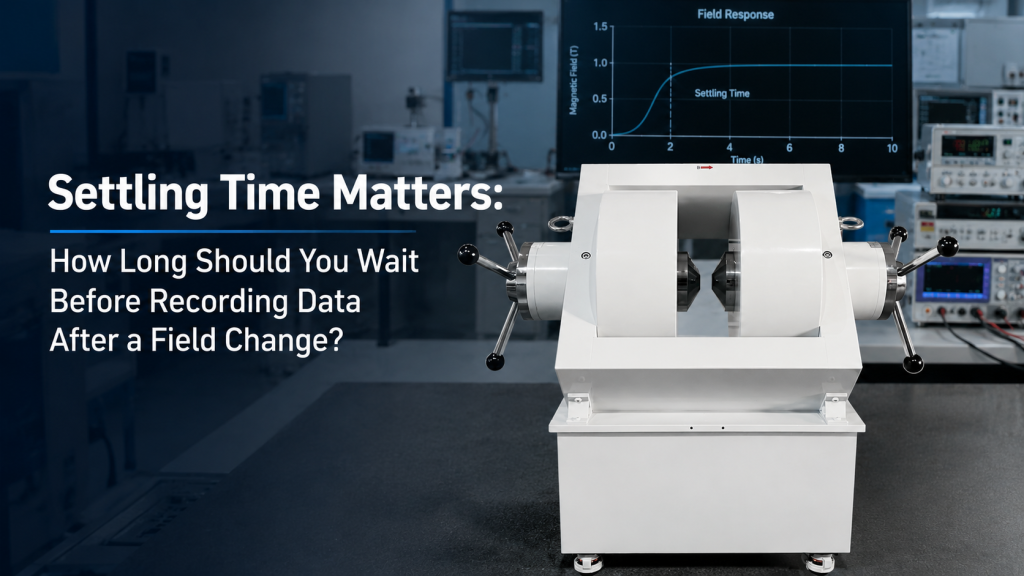 magnetic field settling time after field change for electromagnet and Helmholtz coil measurement