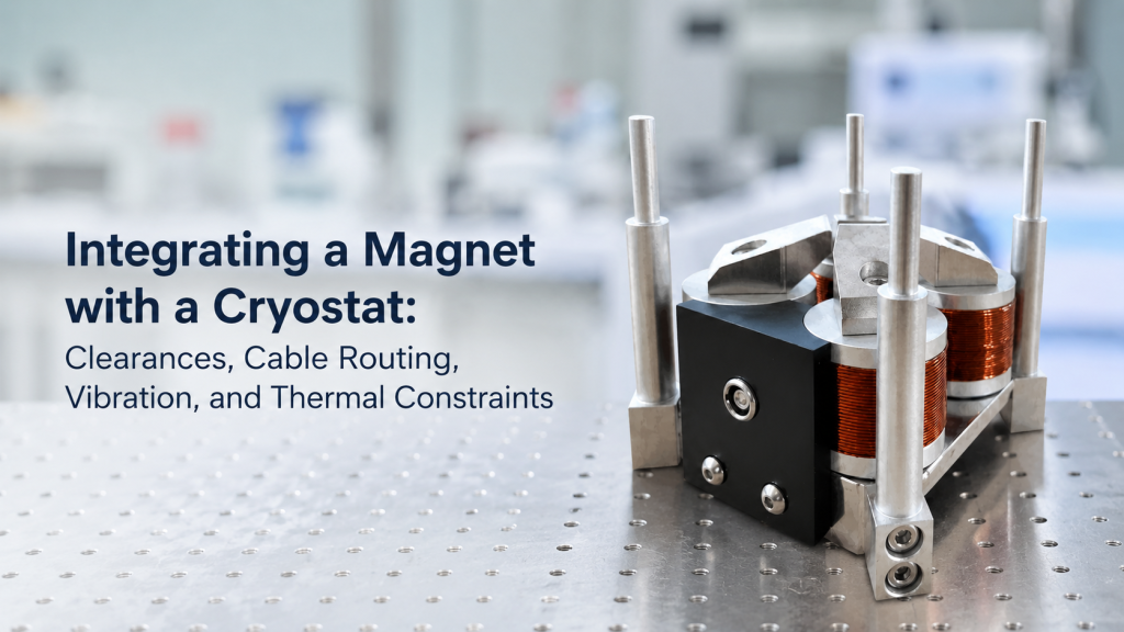magnet cryostat integration with electromagnet pole gap cryostat cable routing vibration and thermal constraints