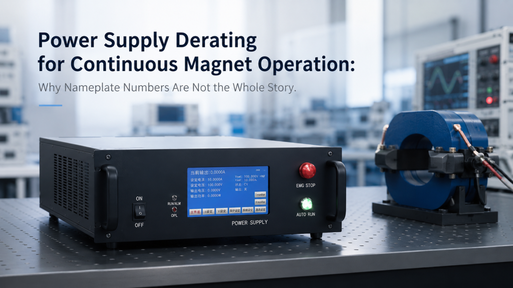 power supply derating for continuous magnet operation with excitation power supply and magnet coil