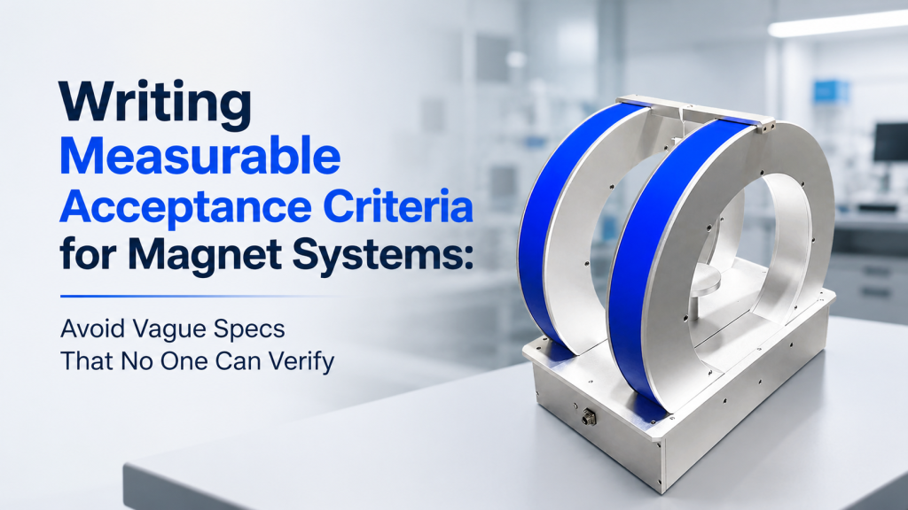 acceptance criteria for magnet systems with field test report Helmholtz coil electromagnet and measurement checklist
