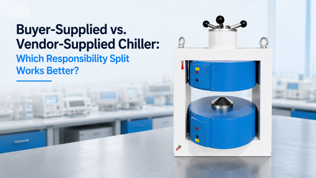 buyer-supplied vs vendor-supplied chiller for water-cooled electromagnet coil system with flow interlock hoses and cooling data