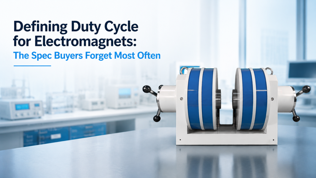 electromagnet duty cycle with coil temperature water cooling power supply and continuous intermittent operation
