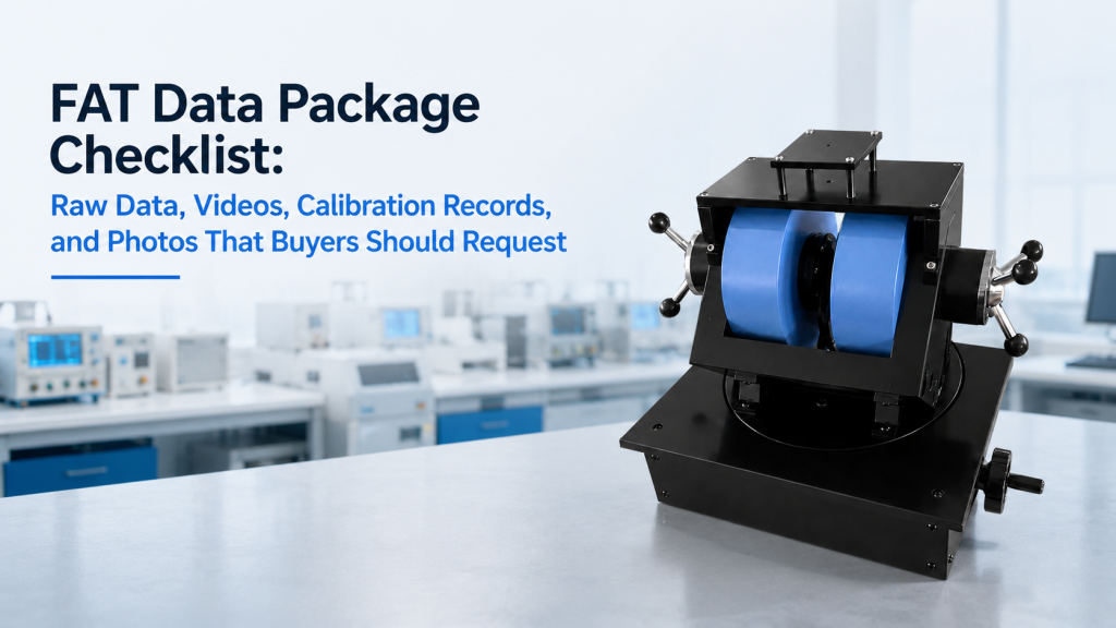 FAT data package checklist with raw data videos calibration records photos and scientific equipment acceptance report