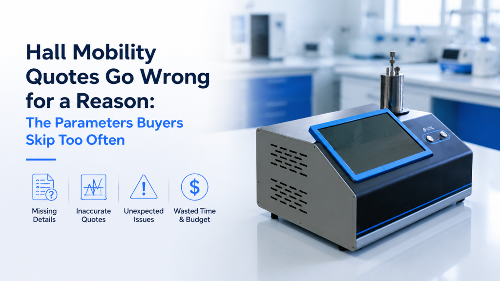 Hall mobility measurement system with semiconductor sample and electromagnet