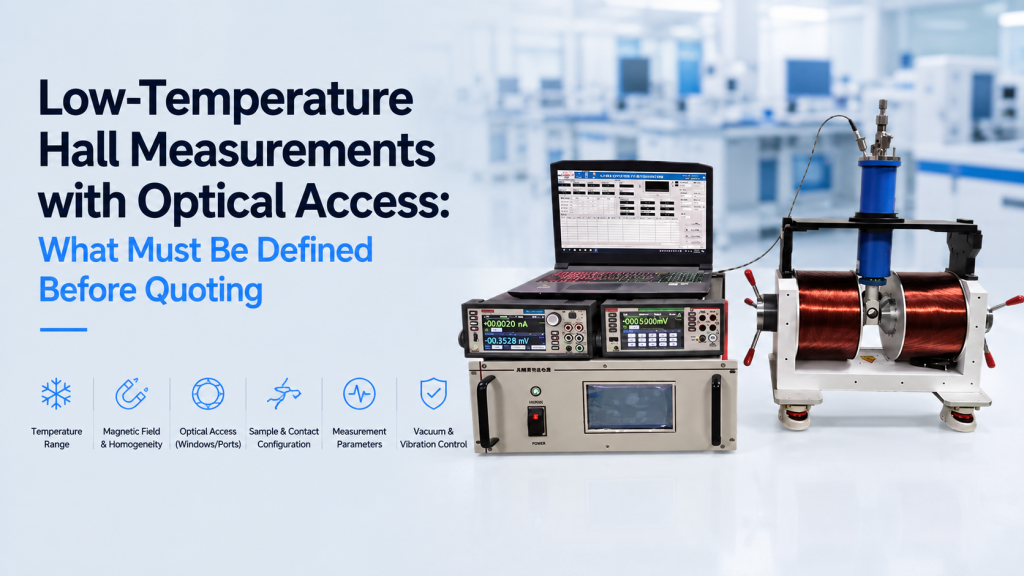 low-temperature Hall measurements with optical access in a cryogenic magnetic field system